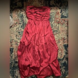 Abercrombie & Fitch Strapless Pink Midi Dress